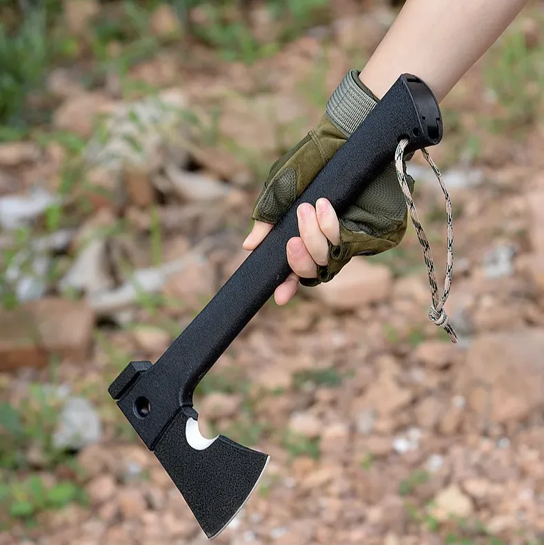 Outdoor Snake Eye Tactical Camping Hand Axe With Knife And Whistle Jg-93