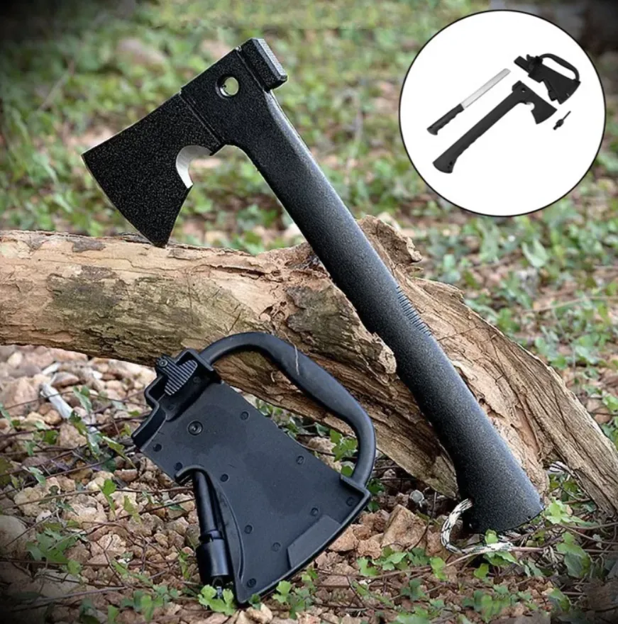 Outdoor Snake Eye Tactical Camping Hand Axe With Knife And Whistle Jg-93