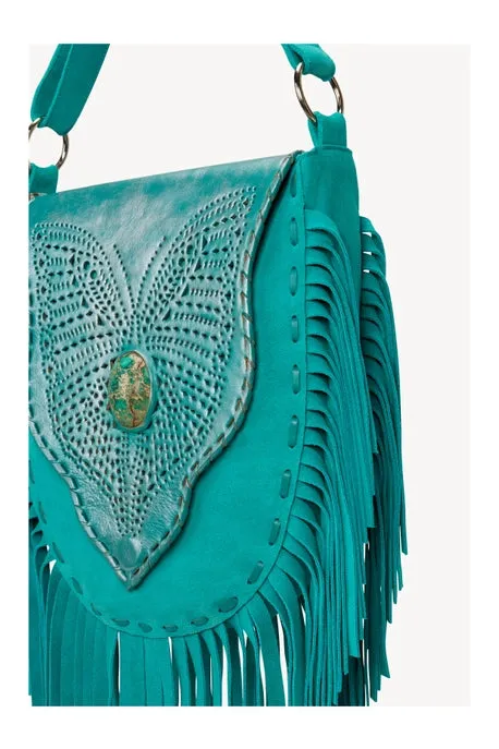 Papillon Cut-Out Hand Tooled Leather Shoulder Bag