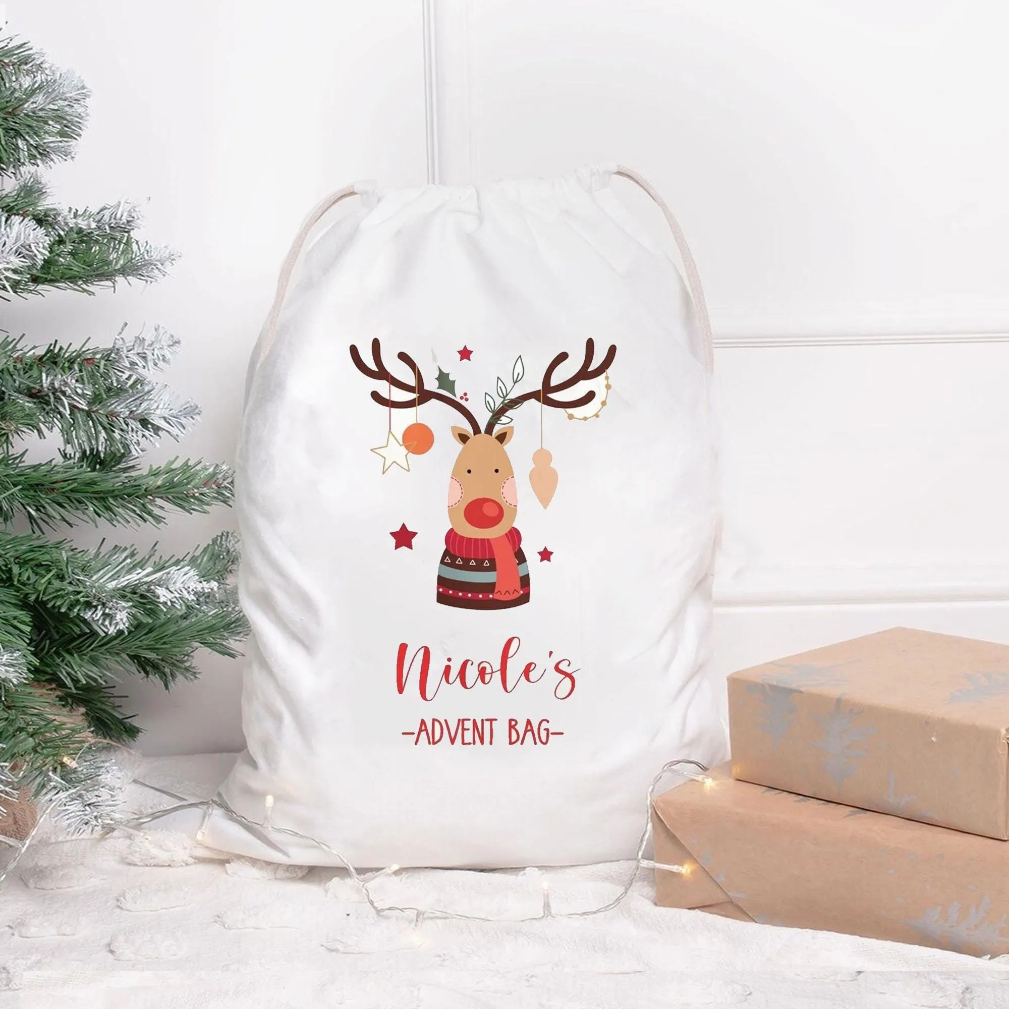 Personalised Advent Calendar, Advent Calendar Sack, Personalised Advent Calendar Bag, Calendar Bag For Kids, Fabric Bag, Christmas Decor