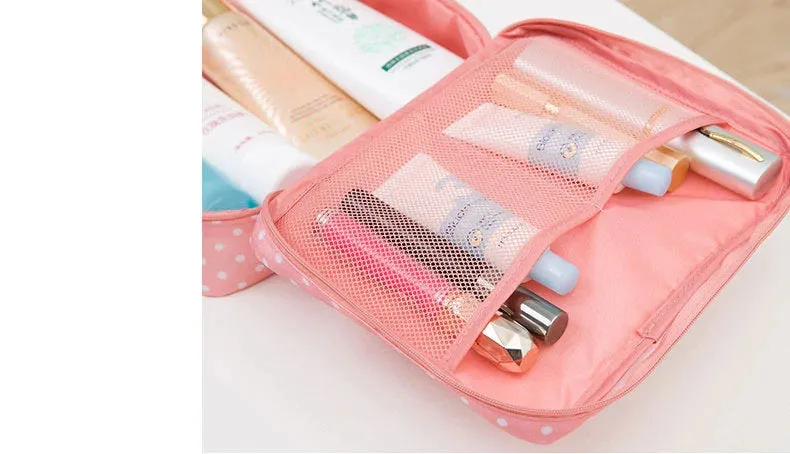 Pink Cosmetic Bag - Makeup Bag -Make Up Storage - Toiletry Bag - Toiletry Organizer Women - Large Travel Case - Zipper Makeup Case Pouch