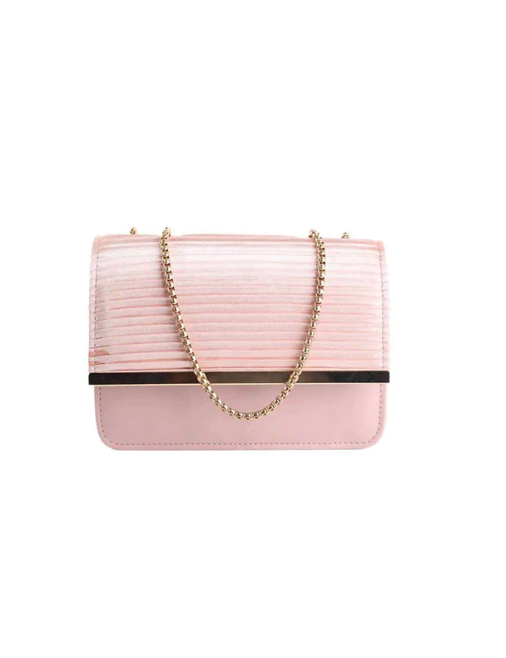 Pink Pleated Clutch