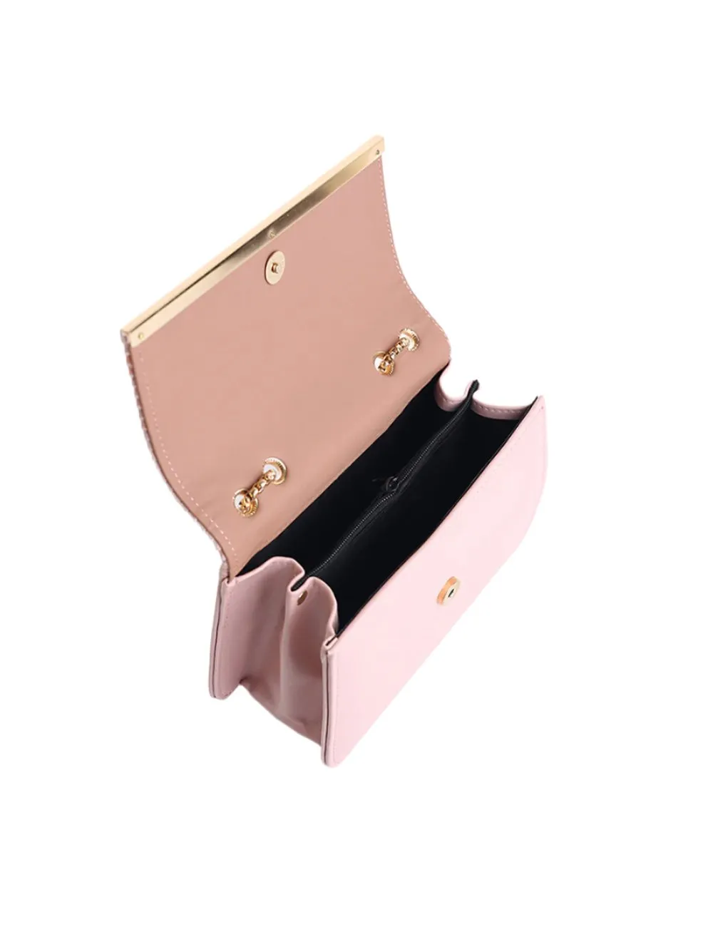 Pink Pleated Clutch