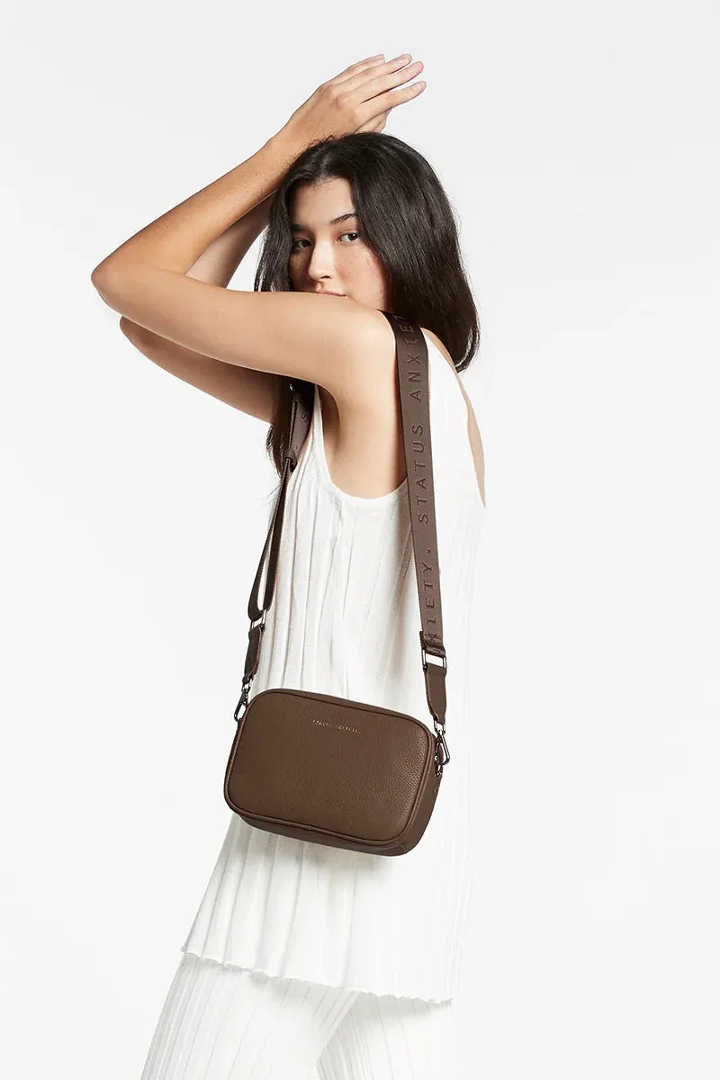 Plunder Cocoa Crossbody Bag Webbed Strap