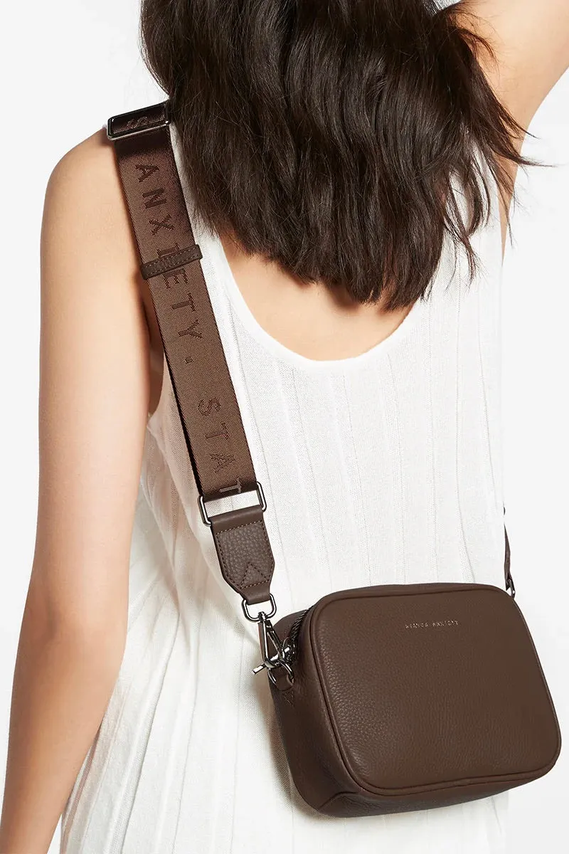 Plunder Cocoa Crossbody Bag Webbed Strap