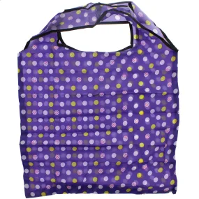 Purple Polka Dot Shopping Bag in Pocket Pouch