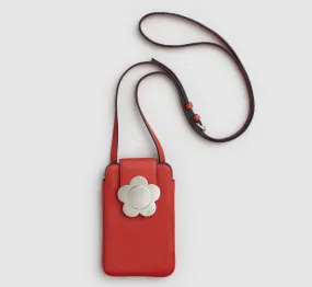 Retro Daisy Leather Phone Bag