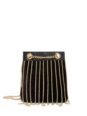 Rhinestone-Fringe Shoulder Bag