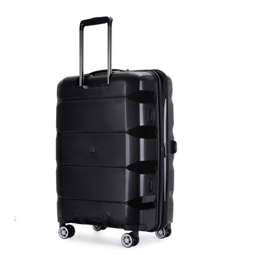 Richland Fashion Hand Luggage Lightweight PP Hard Shell Trolley Expandable Travel Suitcase with 4 Wheels - Medium 24"