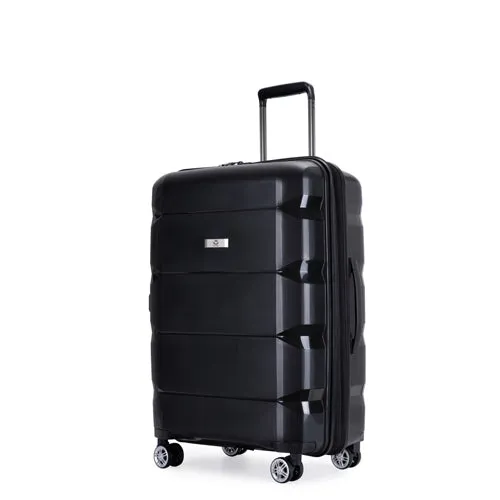 Richland Fashion Hand Luggage Lightweight PP Hard Shell Trolley Expandable Travel Suitcase with 4 Wheels - Medium 24"