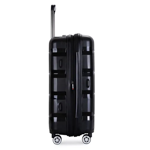 Richland Fashion Hand Luggage Lightweight PP Hard Shell Trolley Expandable Travel Suitcase with 4 Wheels - Medium 24"