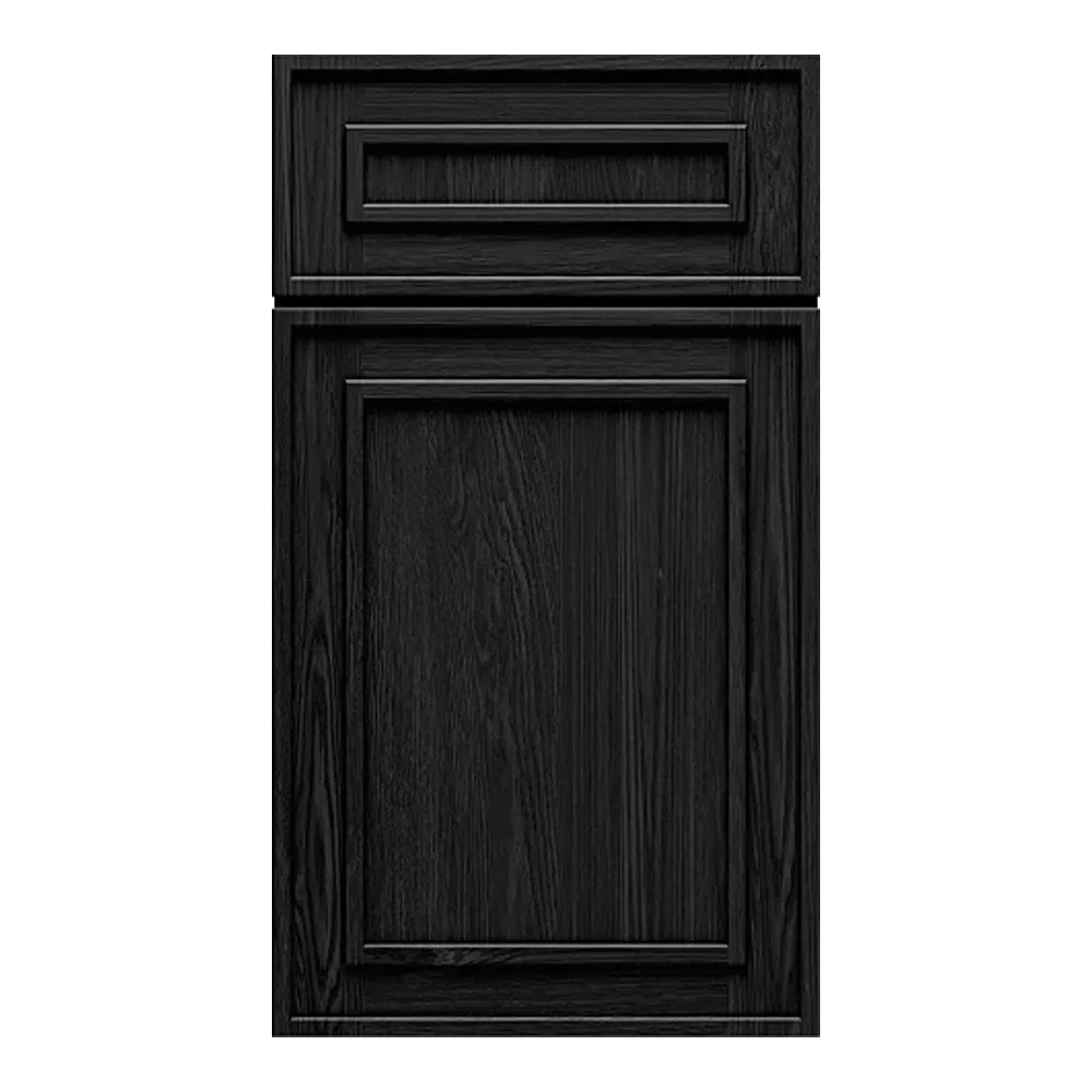RTA - Elegant Shaker Black - 18"W x 42"H -Wall Glass Door - Left