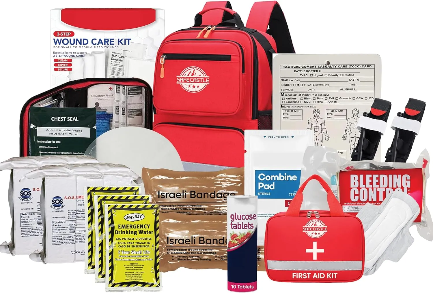 SAFECASTLE Emergency Tactical Kit : Earthquake , Storms, Medical Supplies