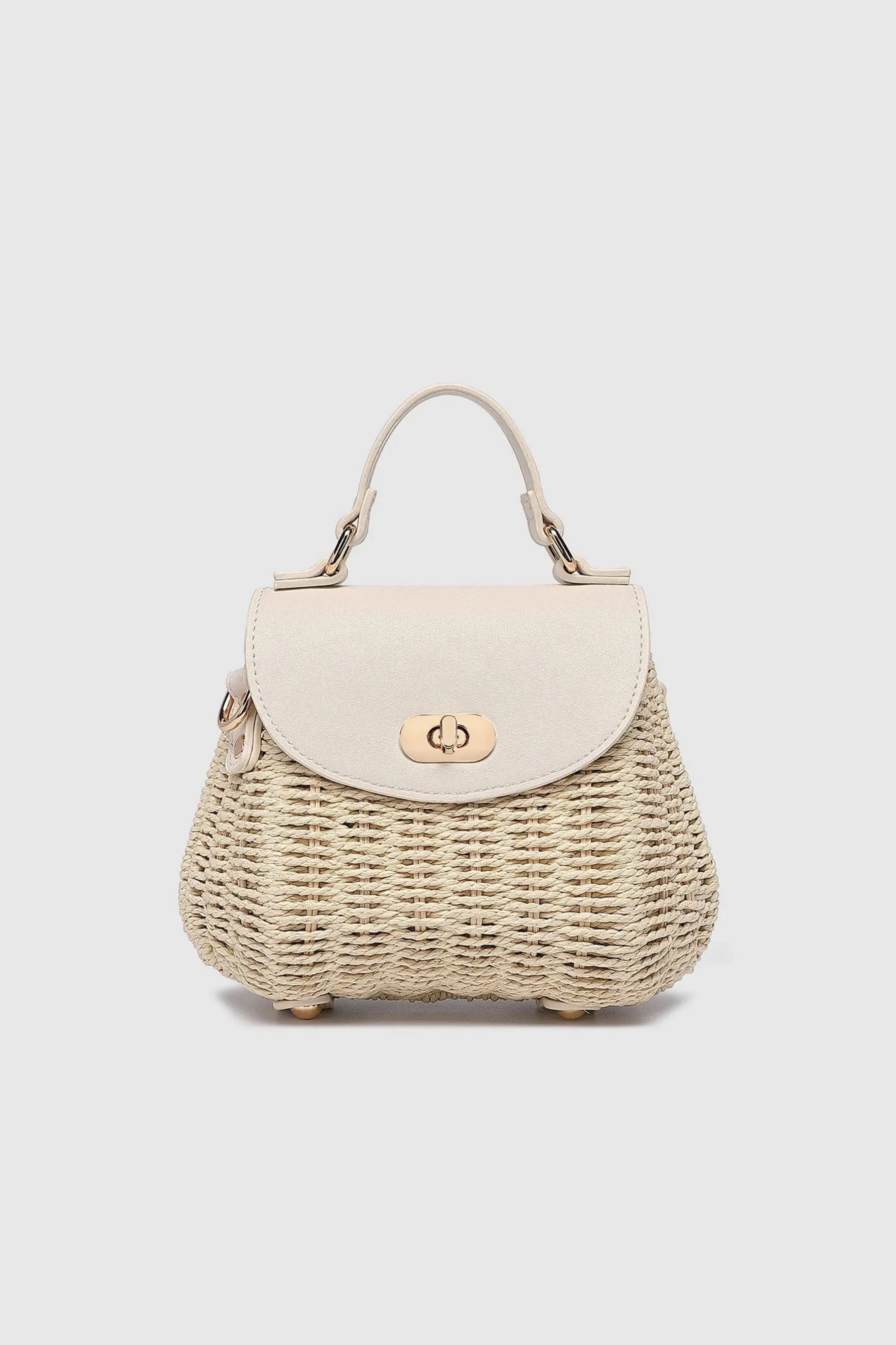 Sandy Raffia Crossbody Bag | Vanilla