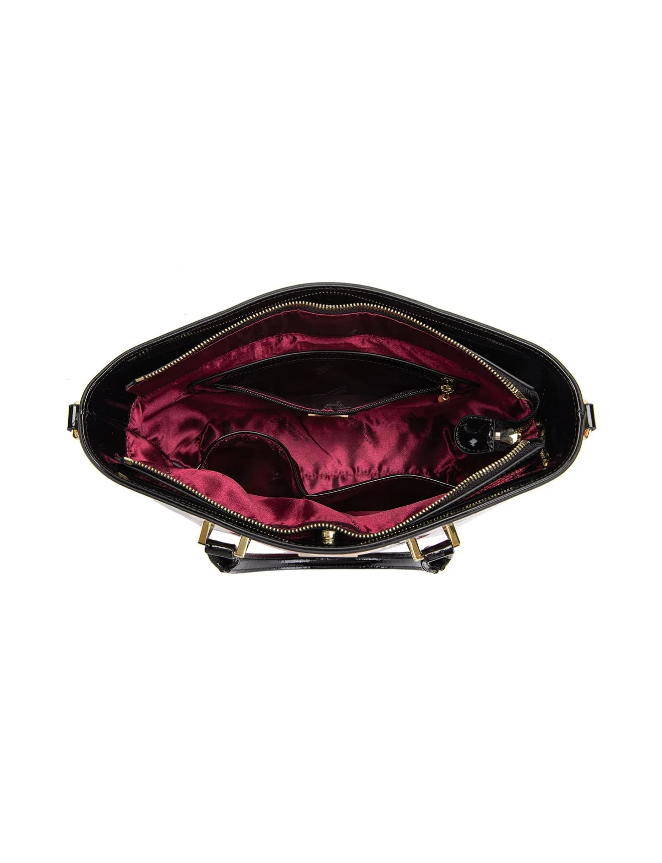 Serenade - SF21-8787 Spring Tulip Patent Leather Grip Handle Bag