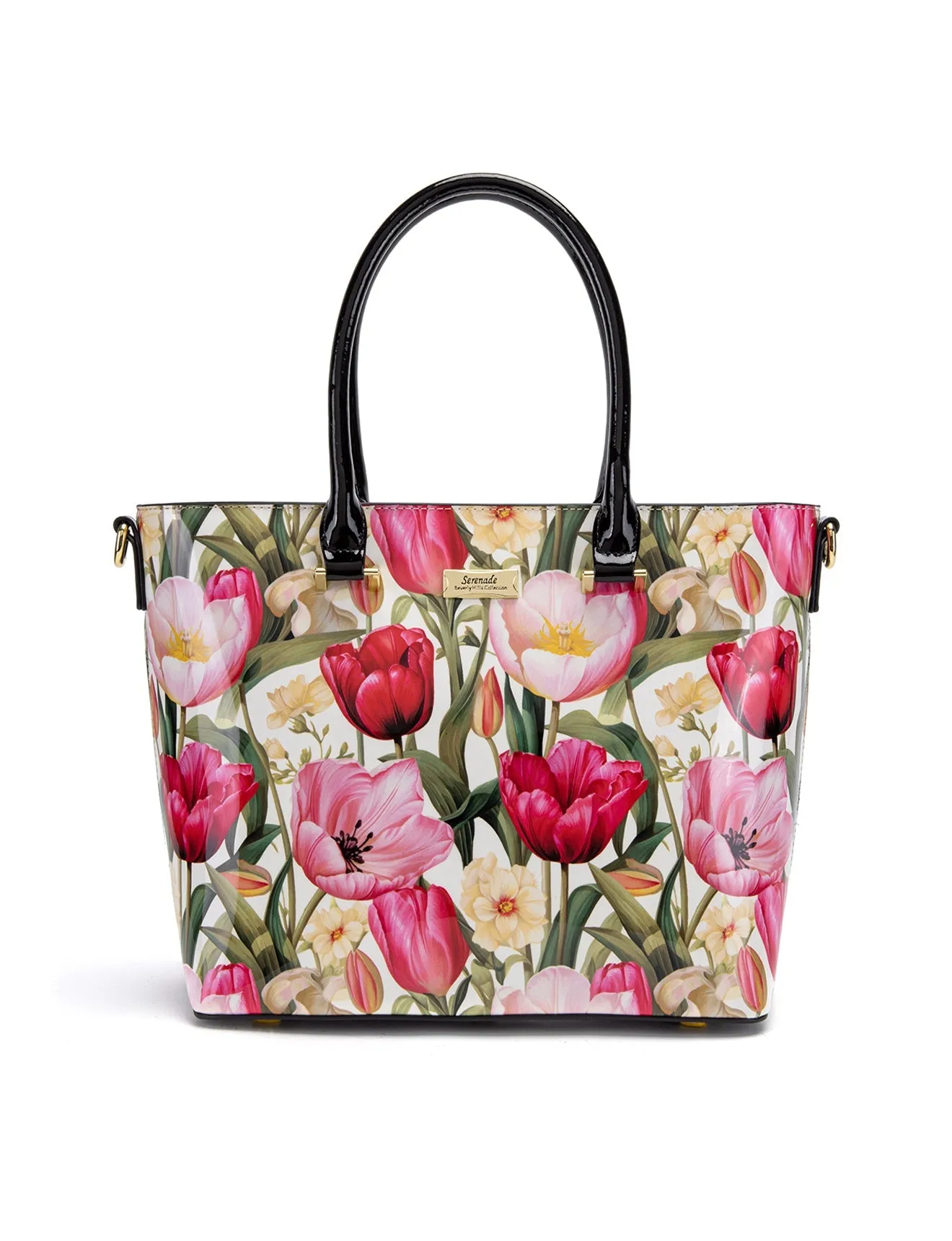 Serenade - SF21-8787 Spring Tulip Patent Leather Grip Handle Bag