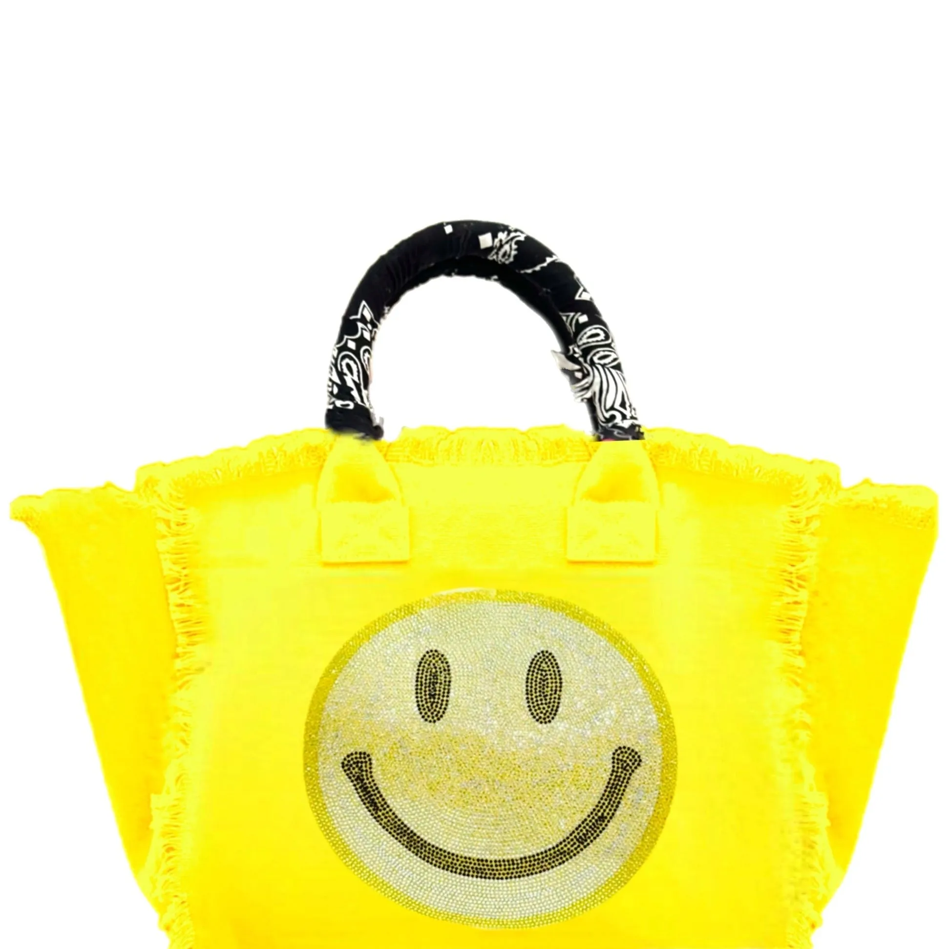 Silver Gold Smile Fringe Canvas Bag