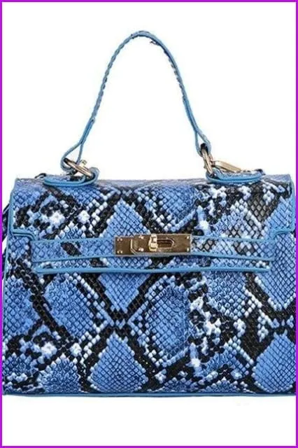 Snake Skin Flap Leather Bag F204