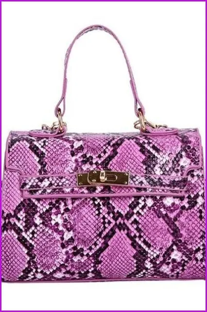 Snake Skin Flap Leather Bag F204