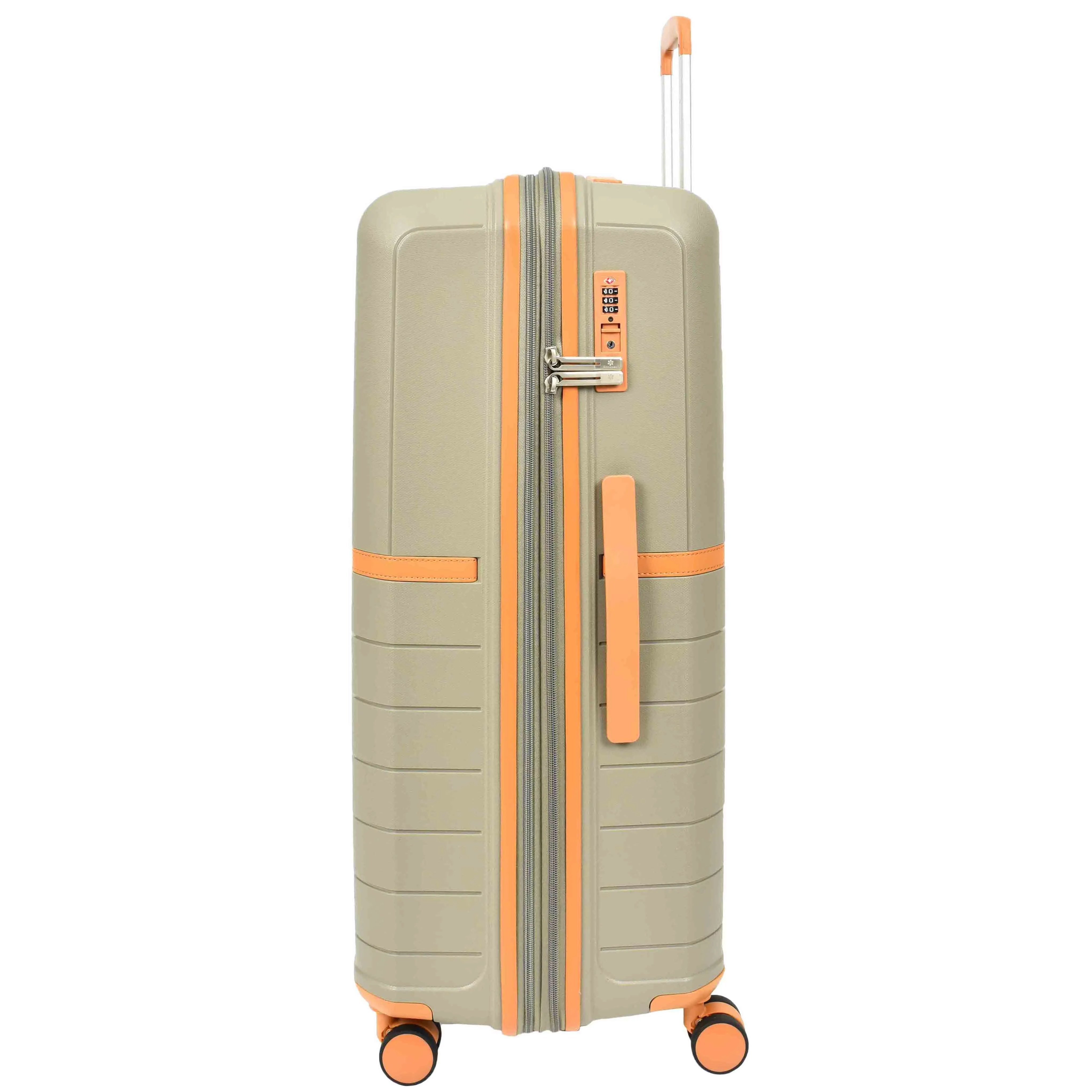 Solid 8 Wheel Luggage Lightweight PP Expandable Suitcases Travel Bags Cruise Champagne