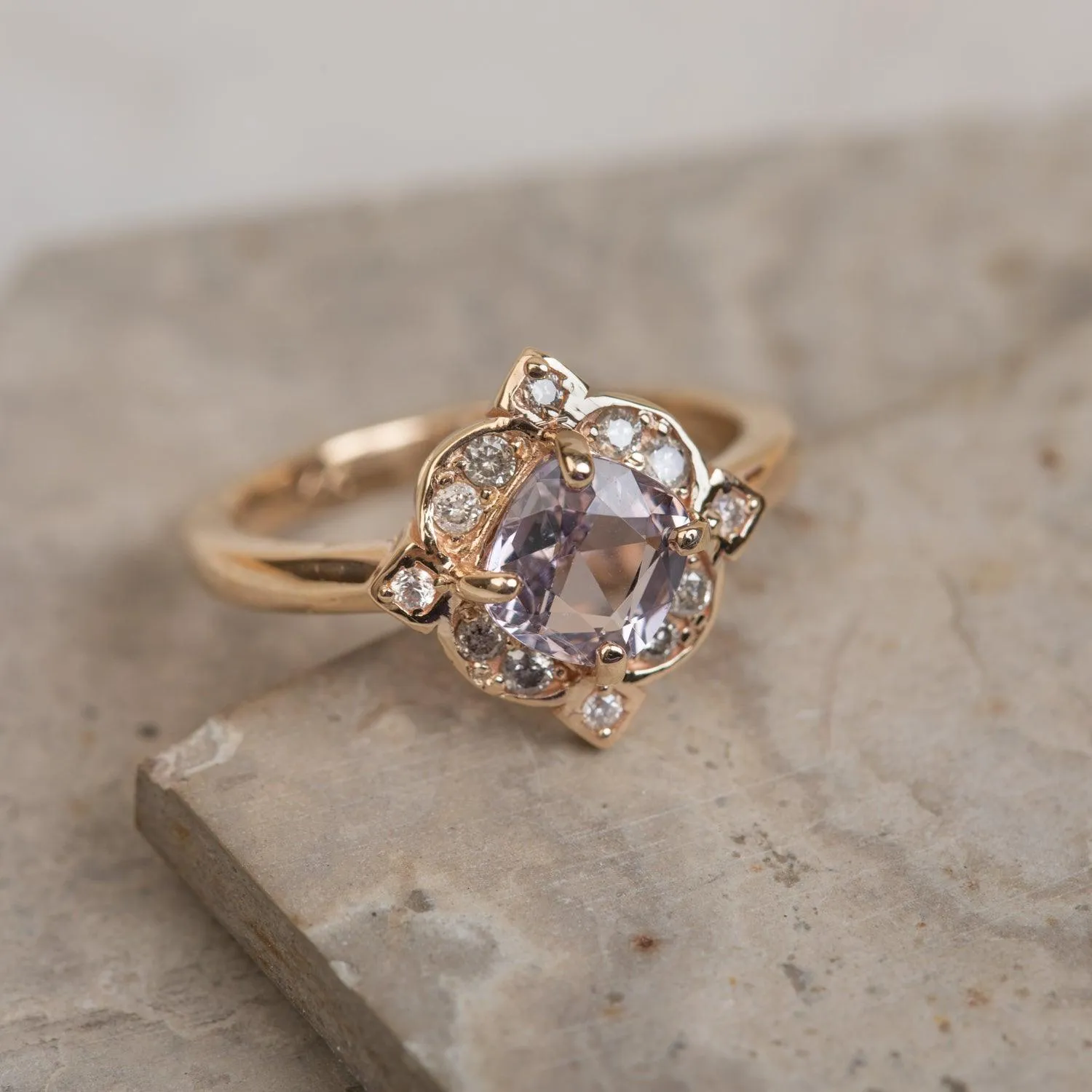 Spinel Diamond Ring