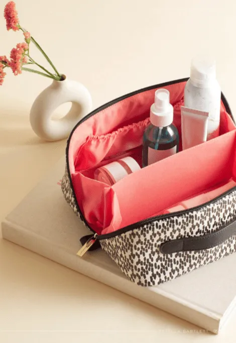 Spot Print Lay Flat Cosmetic Bag