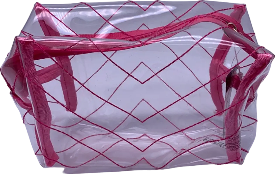 Superdrug Pink Transparent Makeup Bag