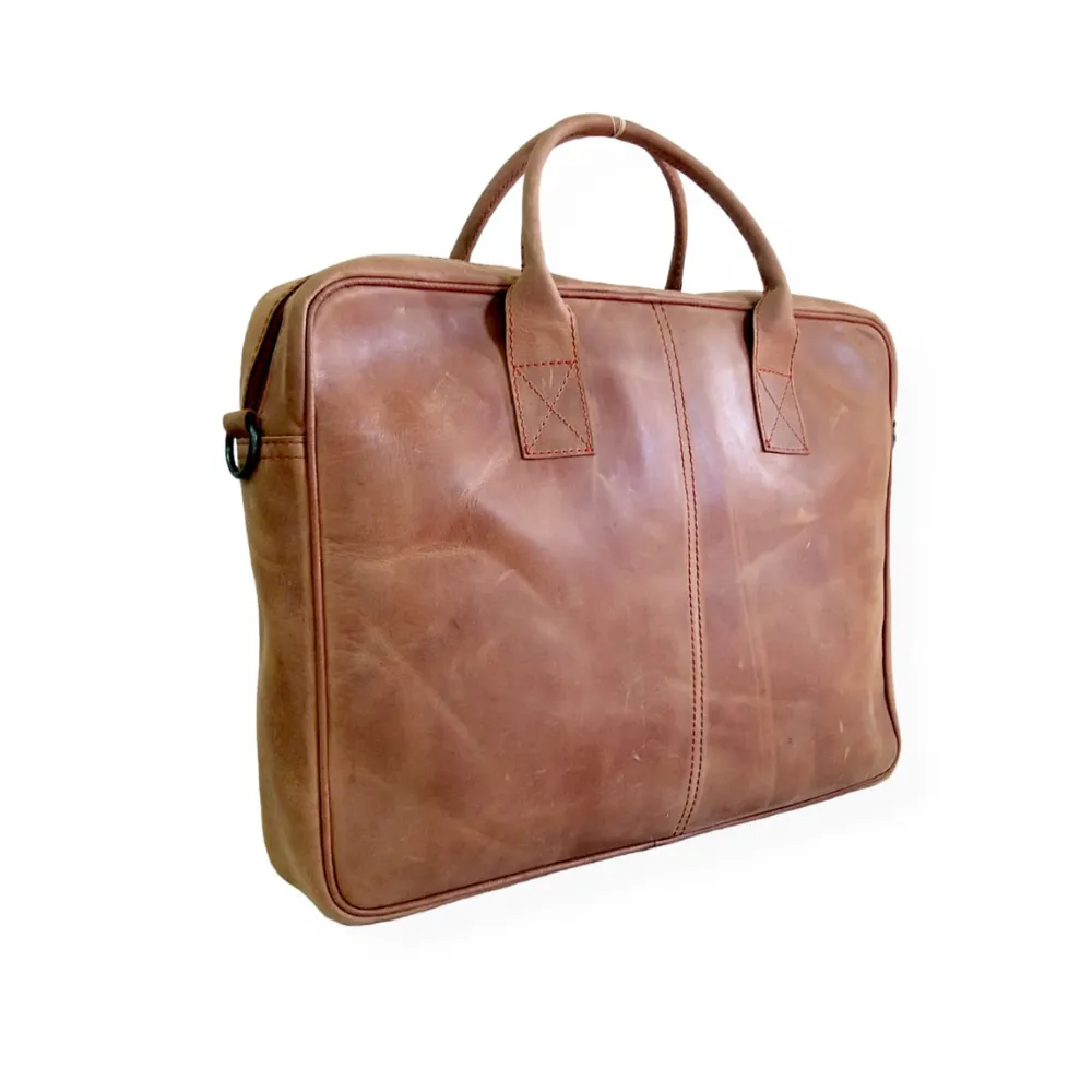 Tan Leather Laptop Bag for Men