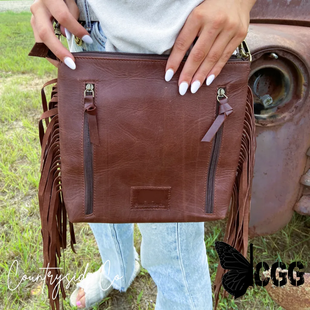 Tanya Cowhide Fringe Concealed Carry  Purse