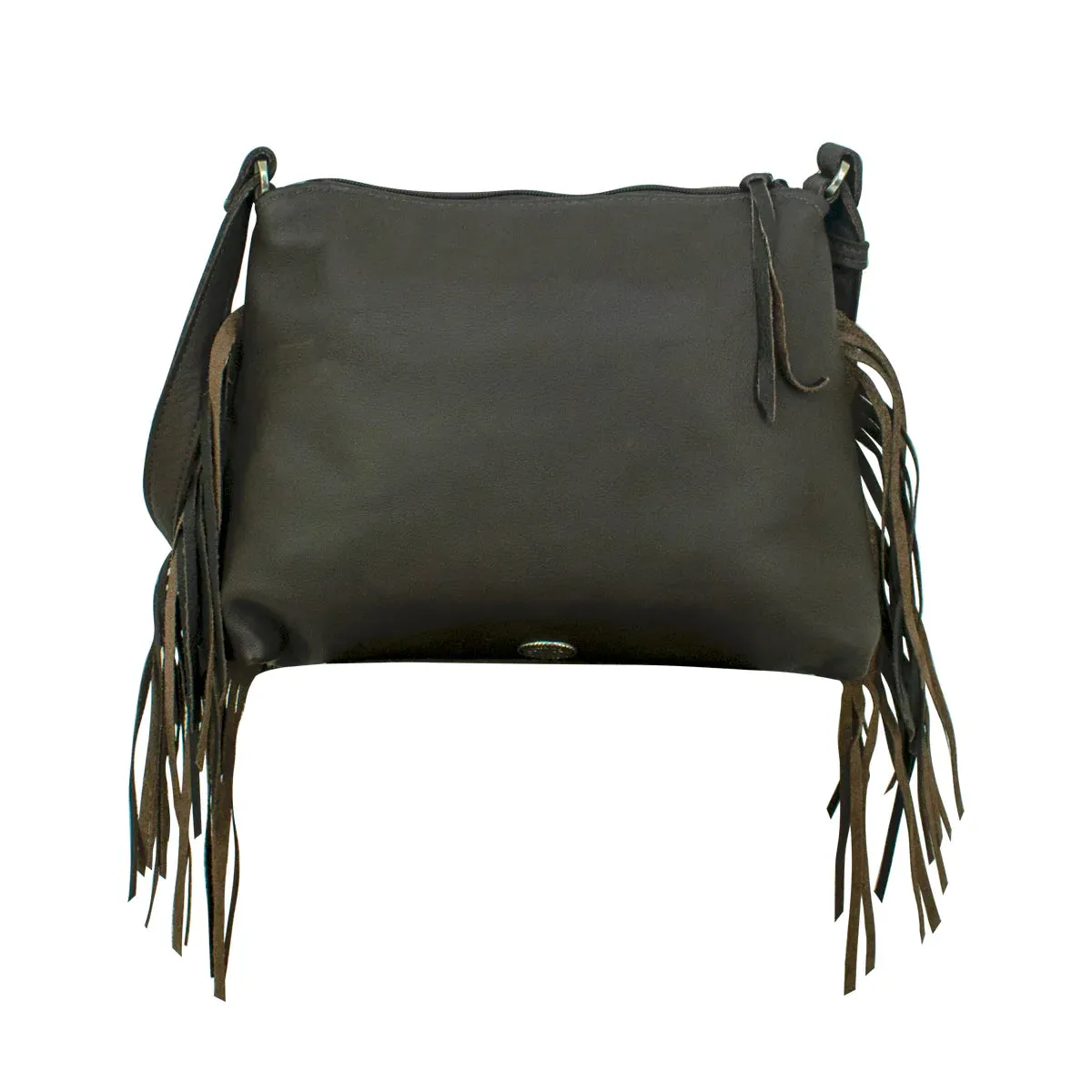 Tapestry & Leather Fringe Crossbody