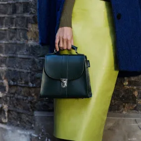 The Brit - Handmade Leather Cross Body Bag in  Ivy Green