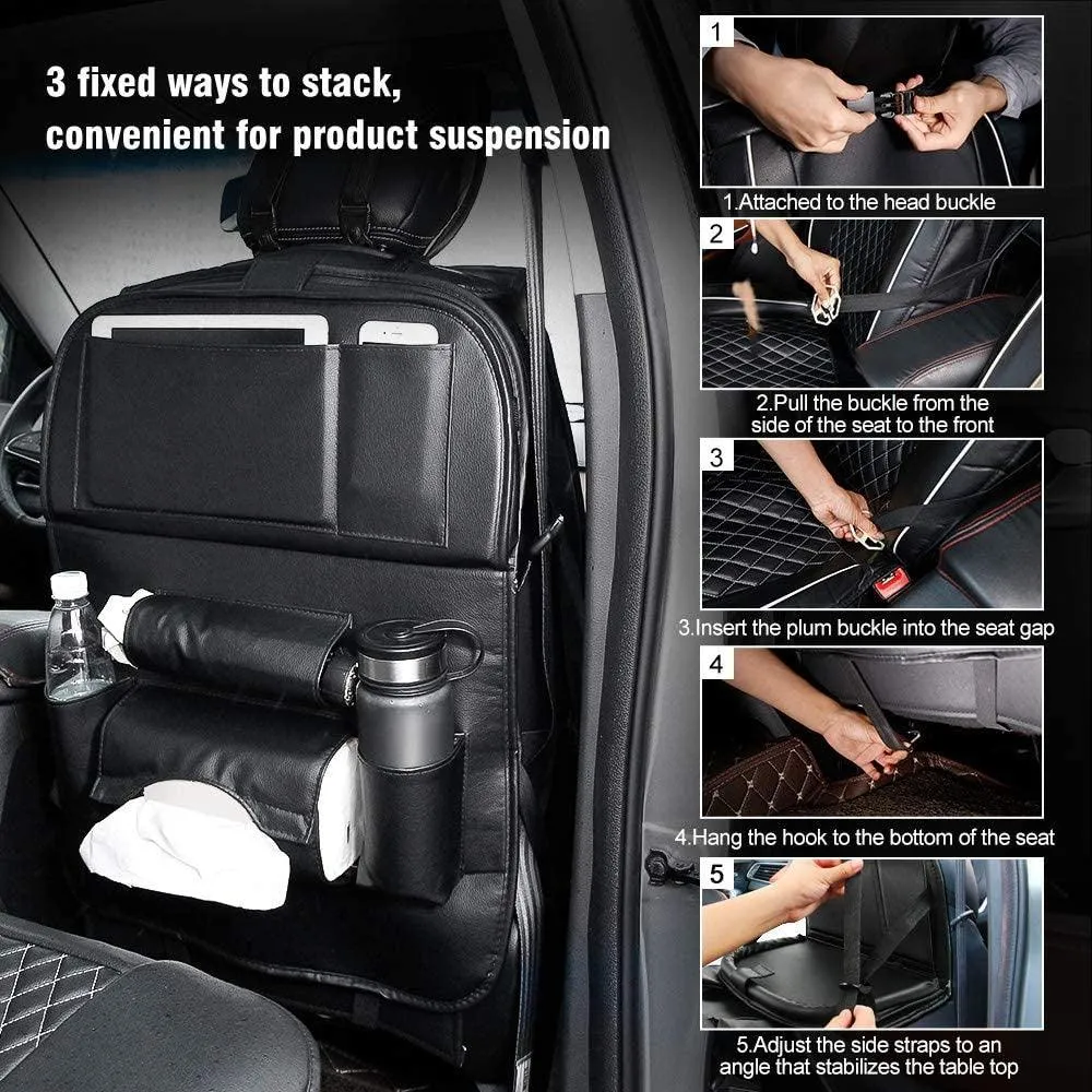 Ultimate Car Seat Organizer with Foldable Table Tray