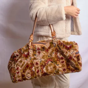 Vintage 1970s Carpet Bag - Overnight Bag