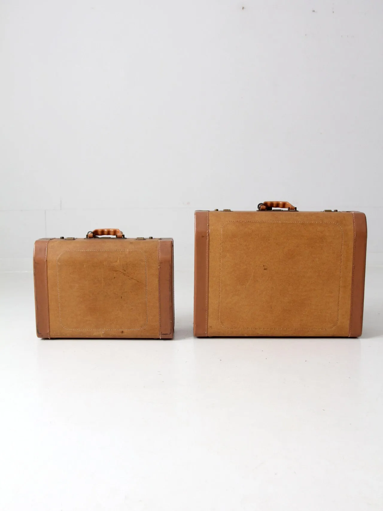 vintage Crown suitcase pair