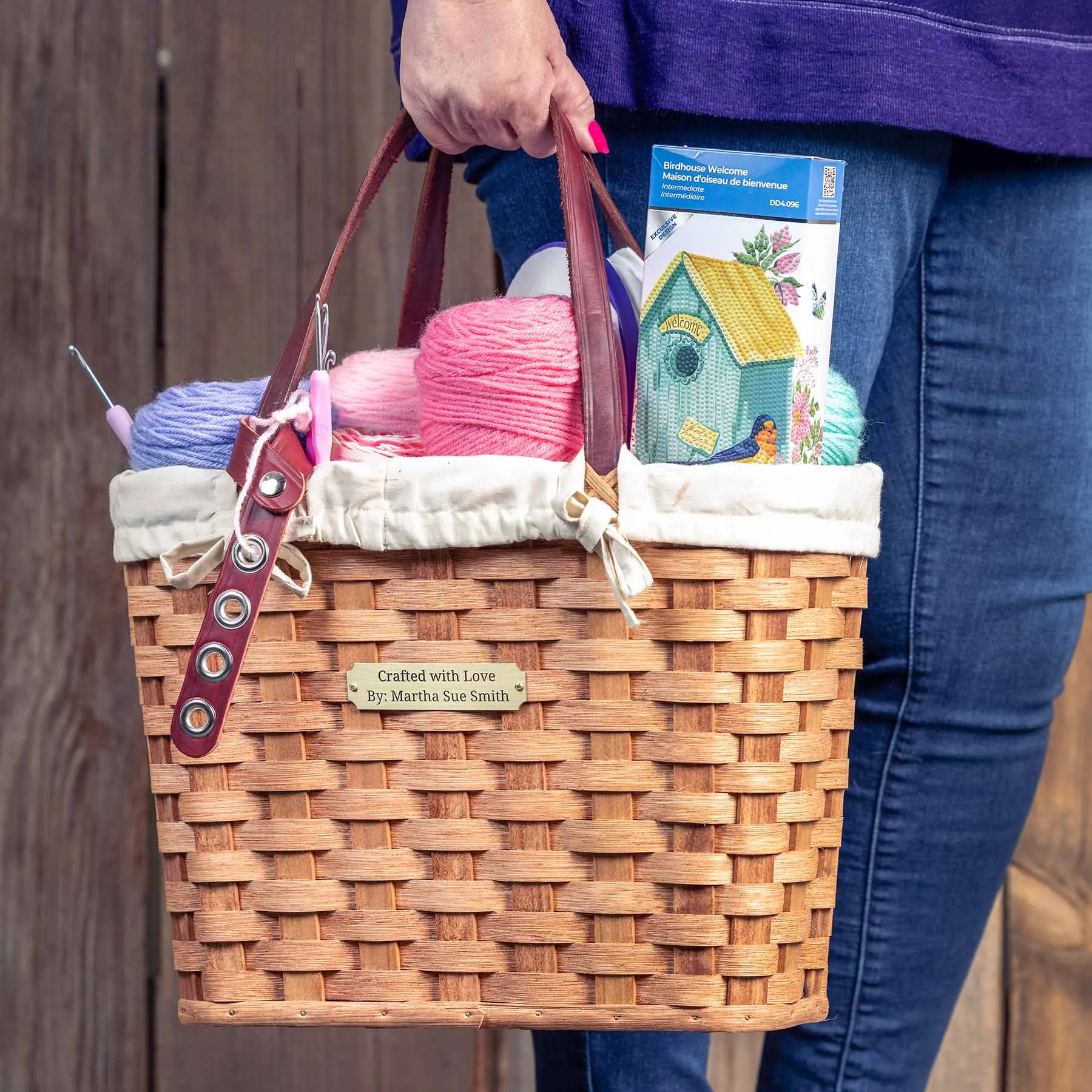 Wicker Project Bag | Crafty Amish Knitting & Crochet Tote