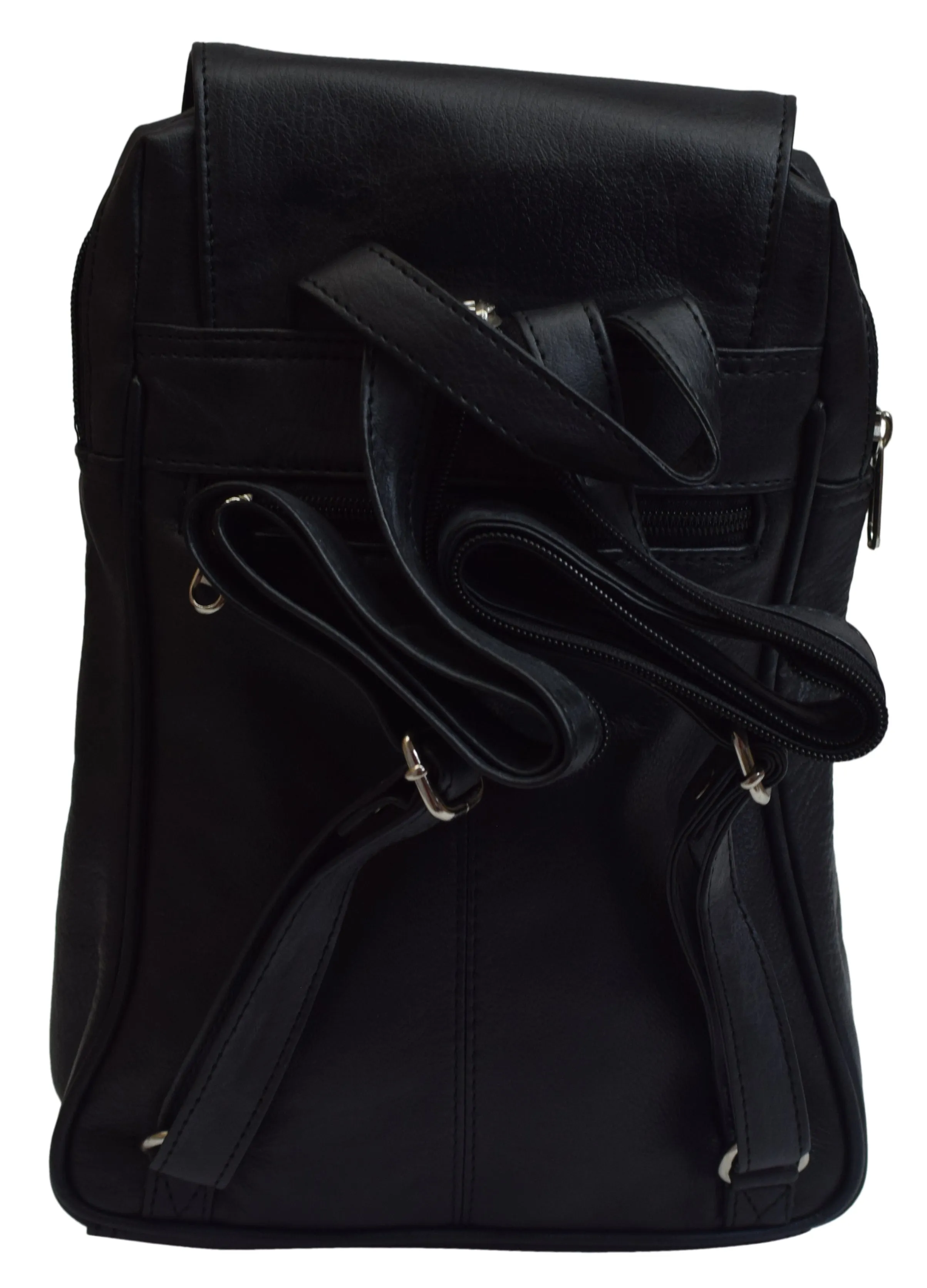 Women's Genuine Leather Small Backpack Causal Design Black Backpack Ladies