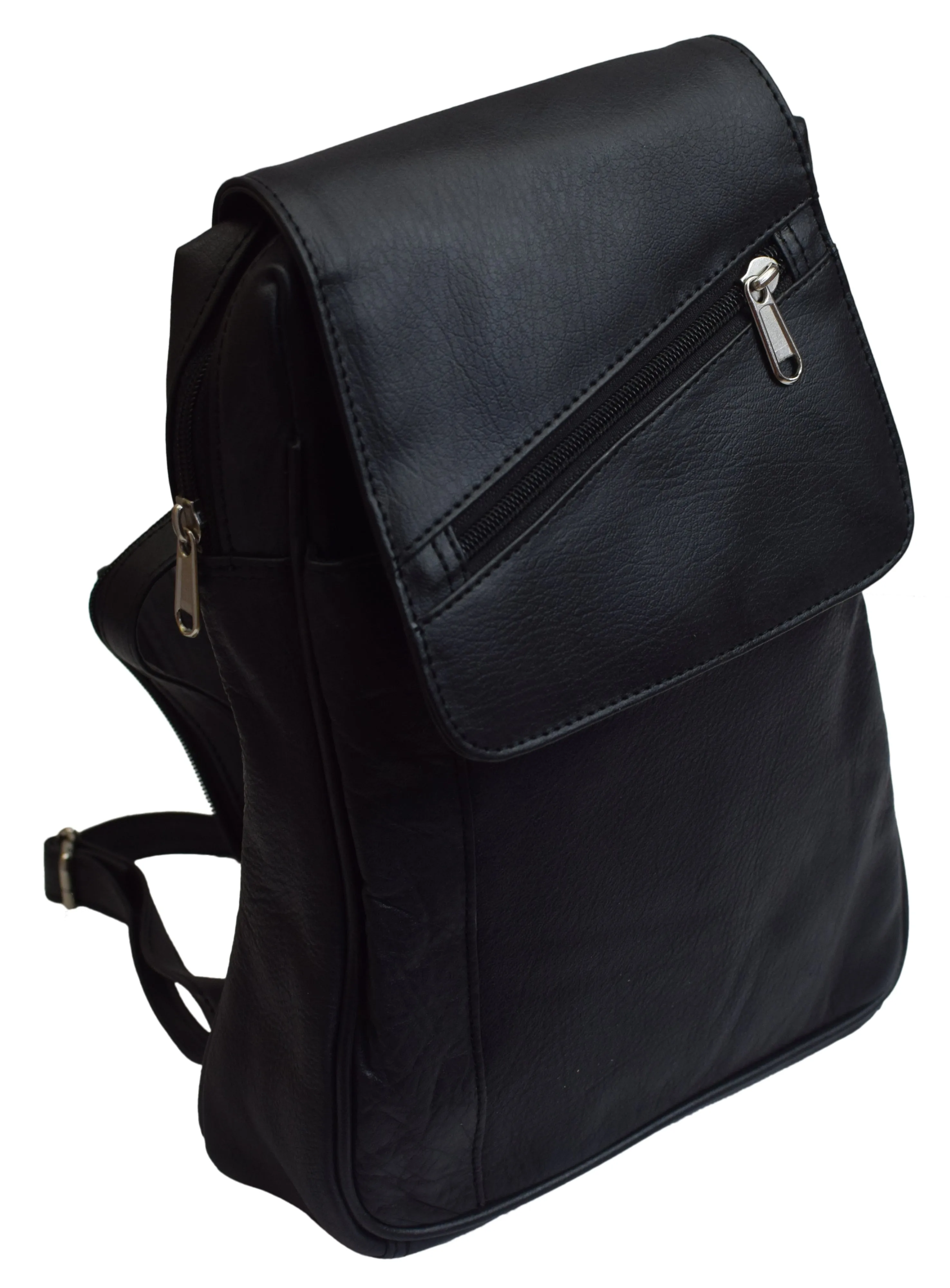 Women's Genuine Leather Small Backpack Causal Design Black Backpack Ladies