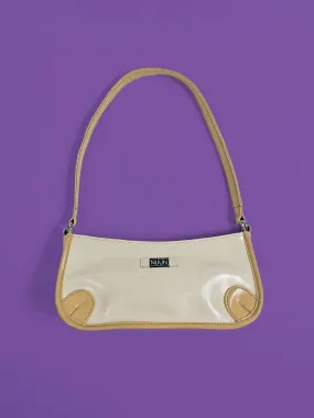 Y2K Small Bag Faux Leather Cream Baguette