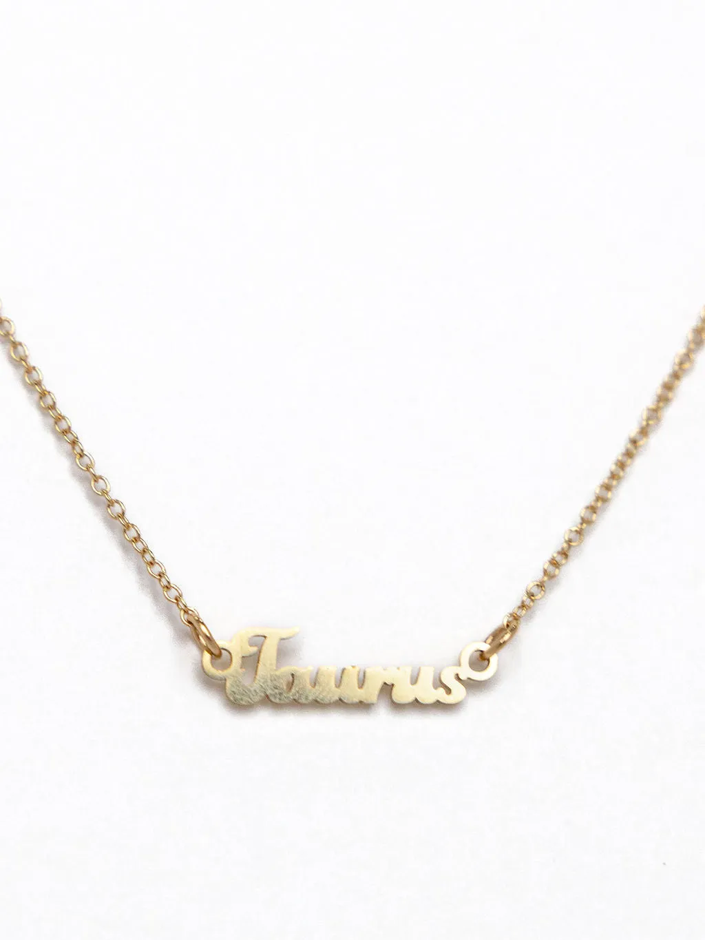 Zodiac Nameplate Necklace